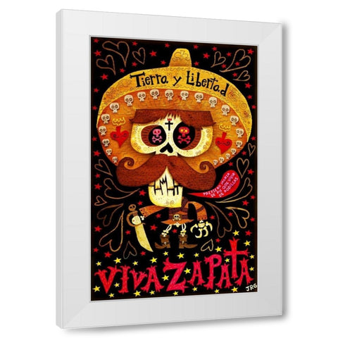 Viva Zapata White Modern Wood Framed Art Print by Gutierrez, Jorge R.