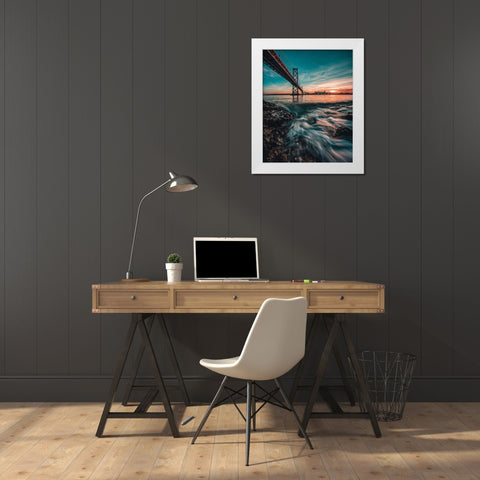 Down by the Water White Modern Wood Framed Art Print by Getty, Bruce