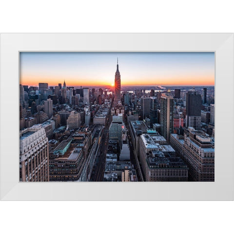 Empire Sunburst Sunrise 2 White Modern Wood Framed Art Print by Getty, Bruce