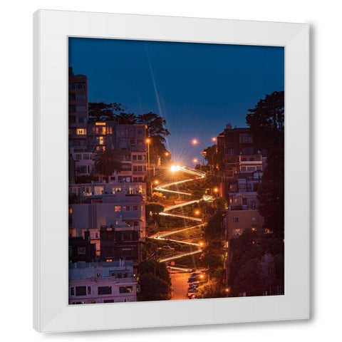 Lombard Street White Modern Wood Framed Art Print by Getty, Bruce