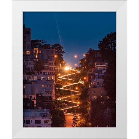 Lombard Street White Modern Wood Framed Art Print by Getty, Bruce