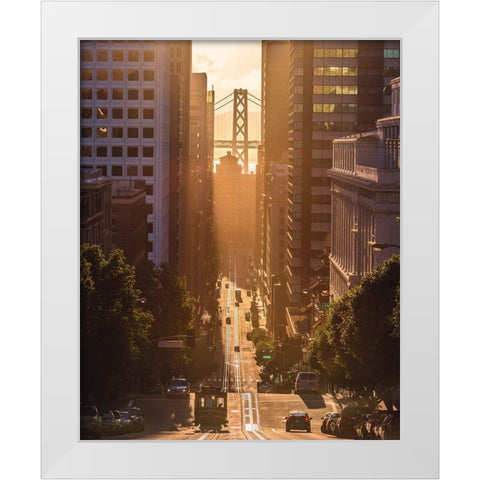 Morning Trolley 2 White Modern Wood Framed Art Print by Getty, Bruce