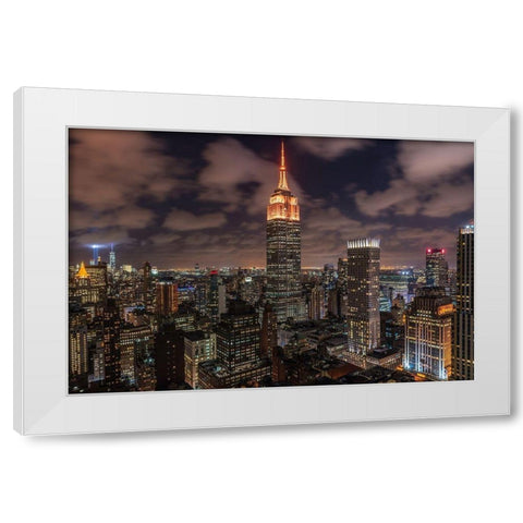 Orange 9-11 White Modern Wood Framed Art Print by Getty, Bruce