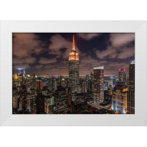 Orange 9-11 White Modern Wood Framed Art Print by Getty, Bruce