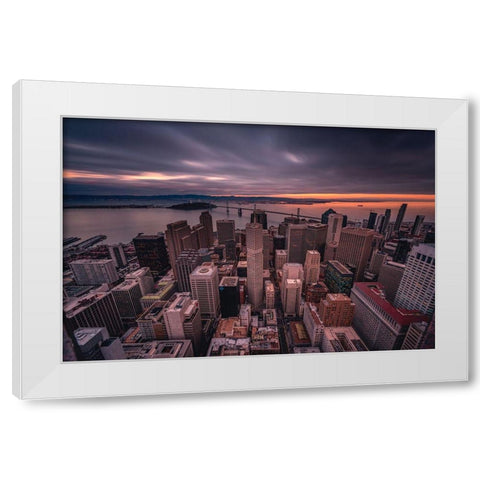 San Francisco Look Down White Modern Wood Framed Art Print by Getty, Bruce