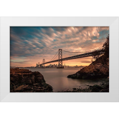 San Franciscoaâ‚¬â„¢s Stretch White Modern Wood Framed Art Print by Getty, Bruce