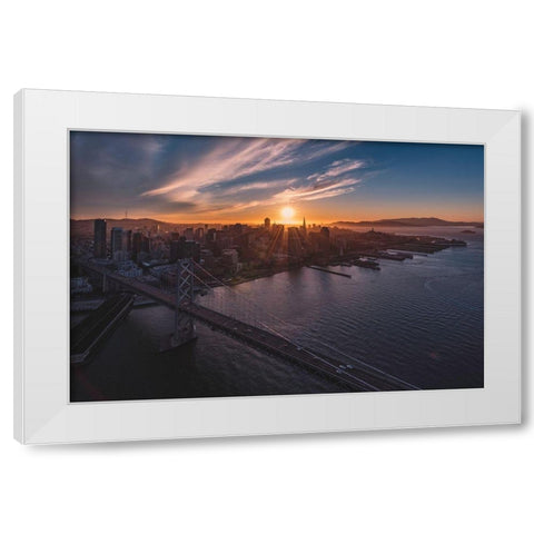 Sunset Explosion White Modern Wood Framed Art Print by Getty, Bruce