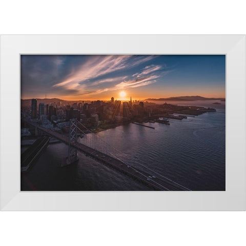 Sunset Explosion White Modern Wood Framed Art Print by Getty, Bruce