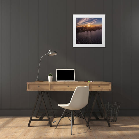 Sunset Explosion 2 White Modern Wood Framed Art Print by Getty, Bruce