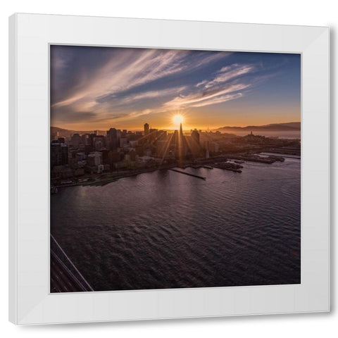 Sunset Explosion 2 White Modern Wood Framed Art Print by Getty, Bruce