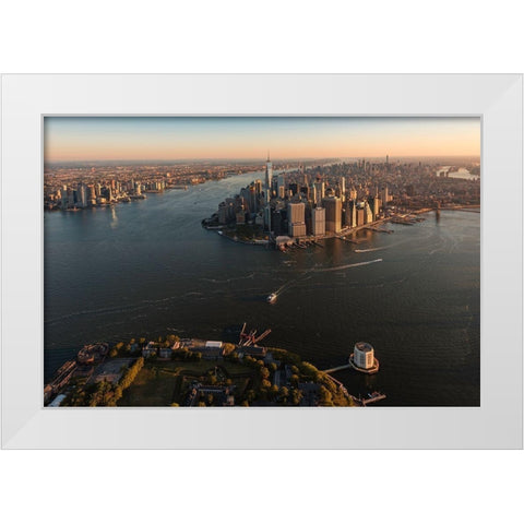 The Big Apple White Modern Wood Framed Art Print by Getty, Bruce