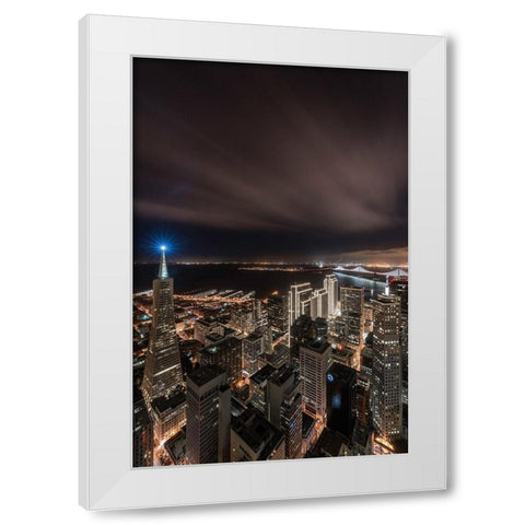 The Blue Beacon White Modern Wood Framed Art Print by Getty, Bruce