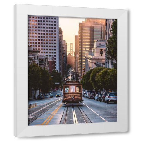 The Trolly White Modern Wood Framed Art Print by Getty, Bruce