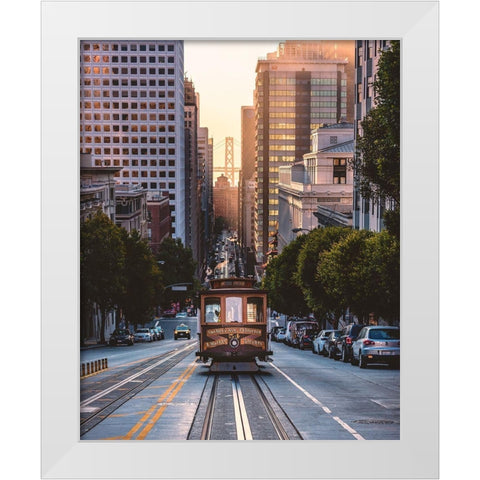 The Trolly White Modern Wood Framed Art Print by Getty, Bruce