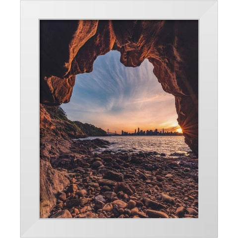 Treasure Island Cave White Modern Wood Framed Art Print by Getty, Bruce