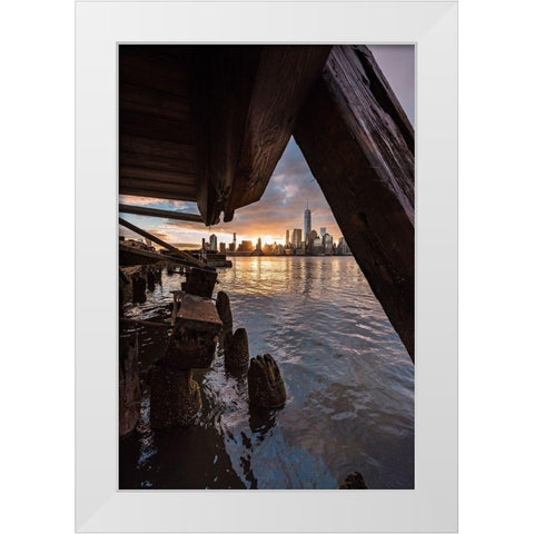 Under the Pier White Modern Wood Framed Art Print by Getty, Bruce