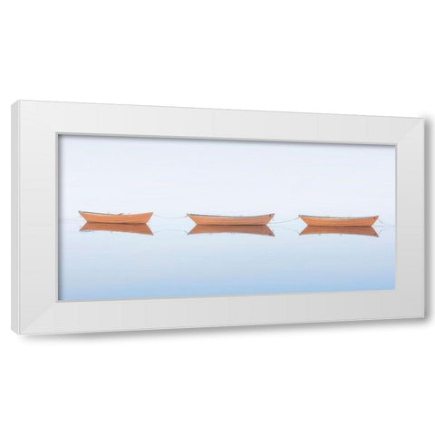 Three Dories II White Modern Wood Framed Art Print by Gendreau, Katherine