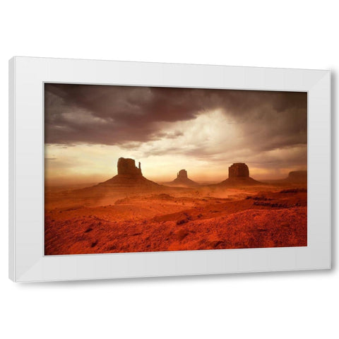 Monsoon Sandstorm White Modern Wood Framed Art Print by Gavrilis, John