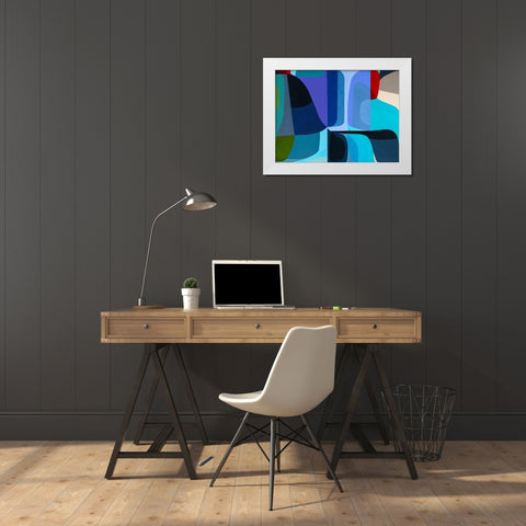 Merging Waters White Modern Wood Framed Art Print by Griese, Marion