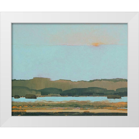 West of the River White Modern Wood Framed Art Print by Hargreaves, Greg