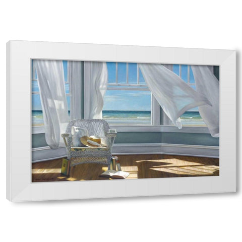 Gentle Reader White Modern Wood Framed Art Print by Hollingsworth, Karen