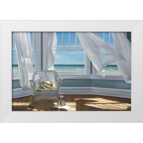 Gentle Reader White Modern Wood Framed Art Print by Hollingsworth, Karen