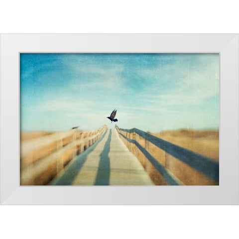 Fly White Modern Wood Framed Art Print by Hanna, Dawn D.