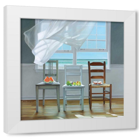 Beach Therapy White Modern Wood Framed Art Print by Hollingsworth, Karen