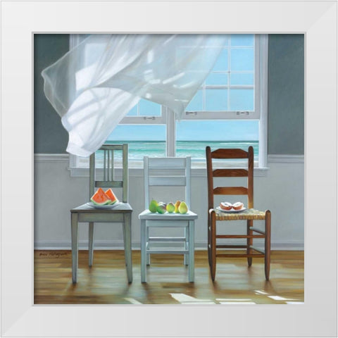 Beach Therapy White Modern Wood Framed Art Print by Hollingsworth, Karen