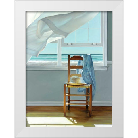 Deep Breathing White Modern Wood Framed Art Print by Hollingsworth, Karen