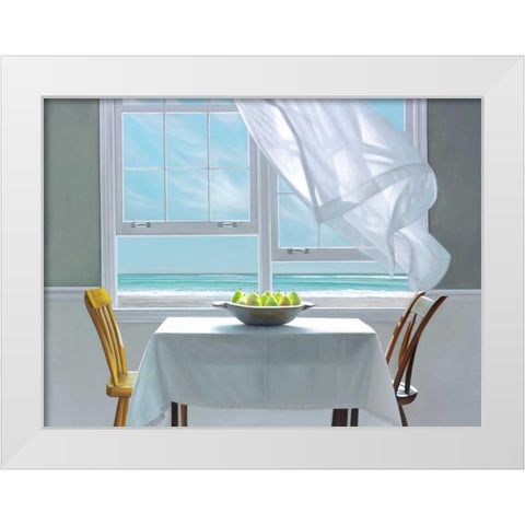 Meditation White Modern Wood Framed Art Print by Hollingsworth, Karen