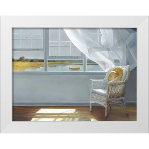 Lake Effect White Modern Wood Framed Art Print by Hollingsworth, Karen