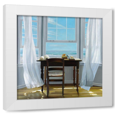 Contemplation White Modern Wood Framed Art Print by Hollingsworth, Karen