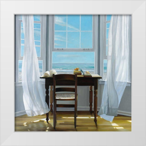 Contemplation White Modern Wood Framed Art Print by Hollingsworth, Karen