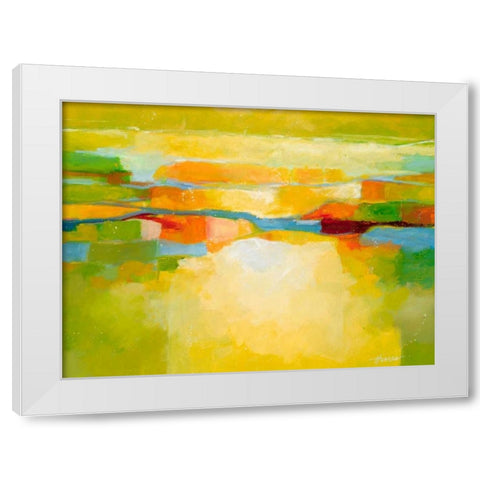 Greener Pastures White Modern Wood Framed Art Print by Hines