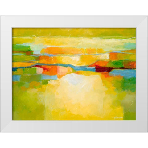 Greener Pastures White Modern Wood Framed Art Print by Hines