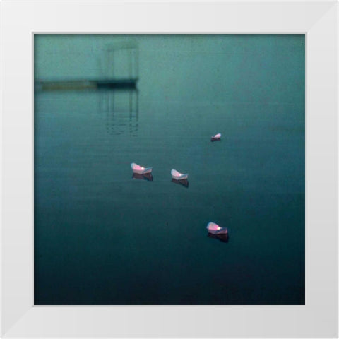 Floating Hope White Modern Wood Framed Art Print by Hanna, Dawn D.