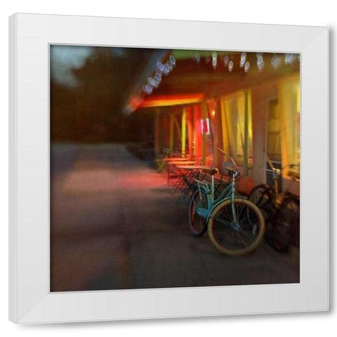 Jenniferâ€™s Bike White Modern Wood Framed Art Print by Hanna, Dawn D.