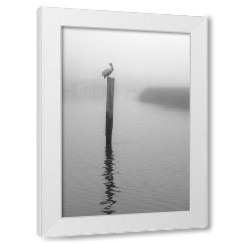 On Pelican Marsh White Modern Wood Framed Art Print by Hiers, Winthrope