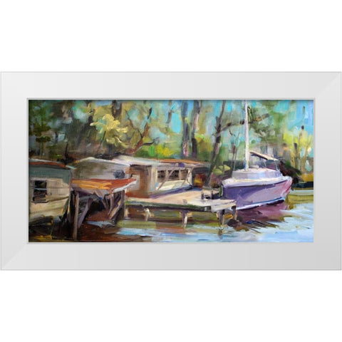 Afternoon Rest White Modern Wood Framed Art Print by Hallock, Carol