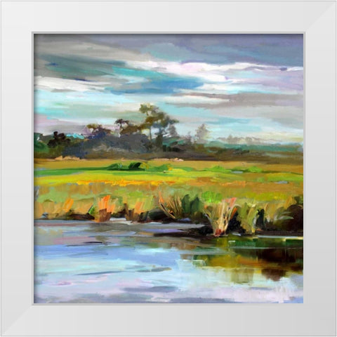 Early Evening White Modern Wood Framed Art Print by Hallock, Carol