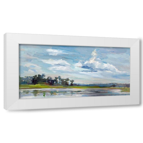 Tree Reflections White Modern Wood Framed Art Print by Hallock, Carol