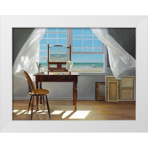 In Progress White Modern Wood Framed Art Print by Hollingsworth, Karen