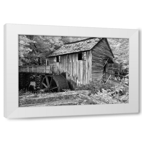 Cable Mill Cades Cove White Modern Wood Framed Art Print by Hiers, Winthrope