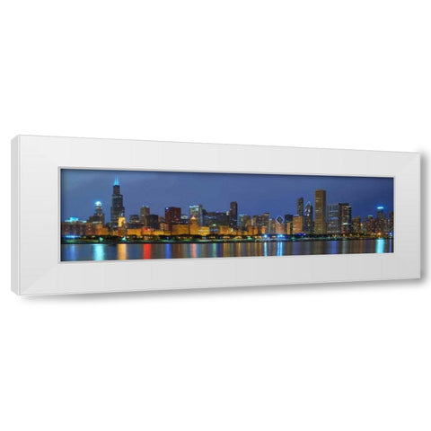 Chicago Skyline White Modern Wood Framed Art Print by Hiers, Winthrope