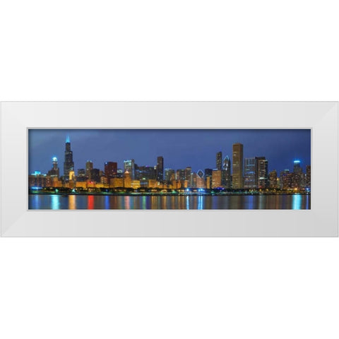 Chicago Skyline White Modern Wood Framed Art Print by Hiers, Winthrope