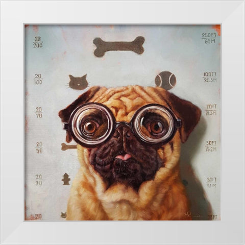 Canine Eye Exam White Modern Wood Framed Art Print by Heffernan, Lucia