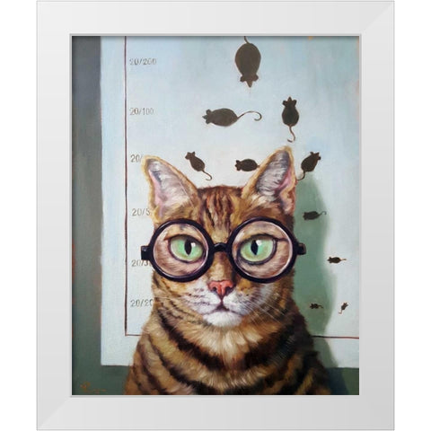 Feline Cat Exam White Modern Wood Framed Art Print by Heffernan, Lucia
