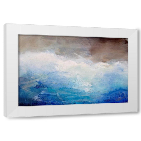 Ombre Blue White Modern Wood Framed Art Print by Hale, Karen