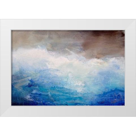 Ombre Blue White Modern Wood Framed Art Print by Hale, Karen